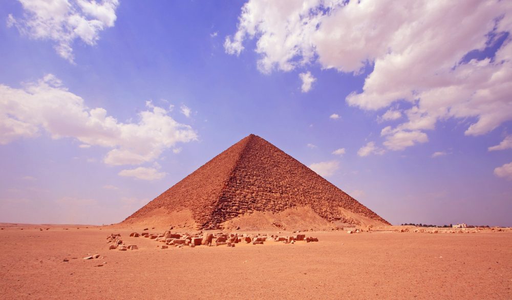 Red Pyramid beneath the desert sky at Dahshur